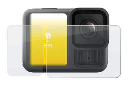 Image of the device GoPro Hero 13 Black Creator Edition with a wide variety of screen protectors.