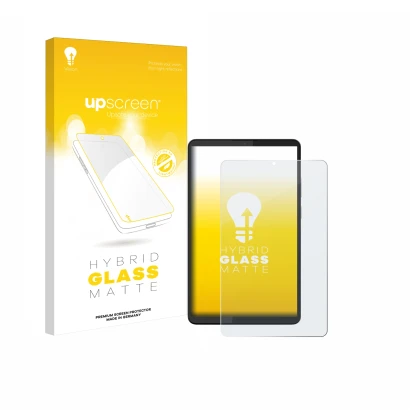 Front side of a product packaging with the brand logo upscreen. Next to it is the device Lenovo Tab One 8.7" shown with the co