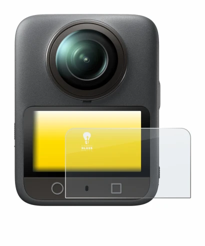Image of the device DJI Osmo 360 with a wide variety of screen protectors.