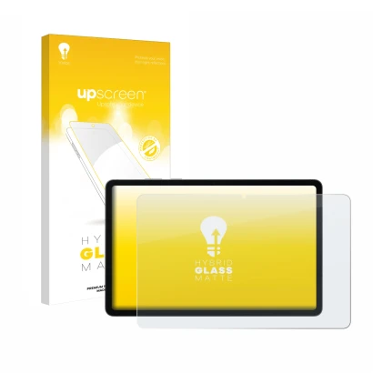 Front side of a product packaging with the brand logo upscreen. Next to it is the device Samsung Galaxy Tab S11 shown with the