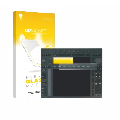Front side of a product packaging with the brand logo upscreen. Next to it is the device Ableton Push 3 shown with the corresp