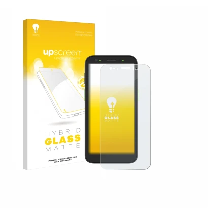 Front side of a product packaging with the brand logo upscreen. Next to it is the device Zebra TC501 shown with the correspond