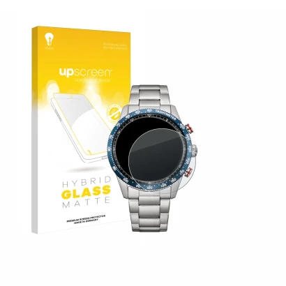 Front side of a product packaging with the brand logo upscreen. Next to it is the device Citizen CA4716-50L shown with the cor