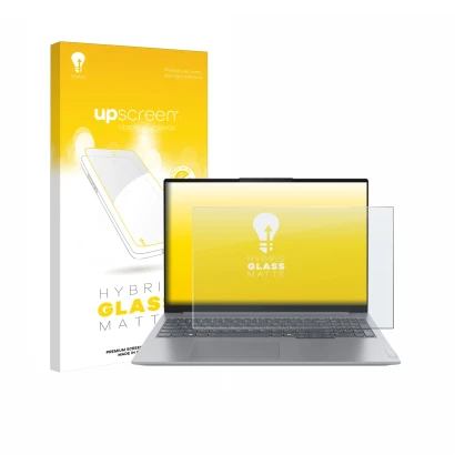 Front side of a product packaging with the brand logo upscreen. Next to it is the device Lenovo ThinkBook 16 Gen 7+ shown with