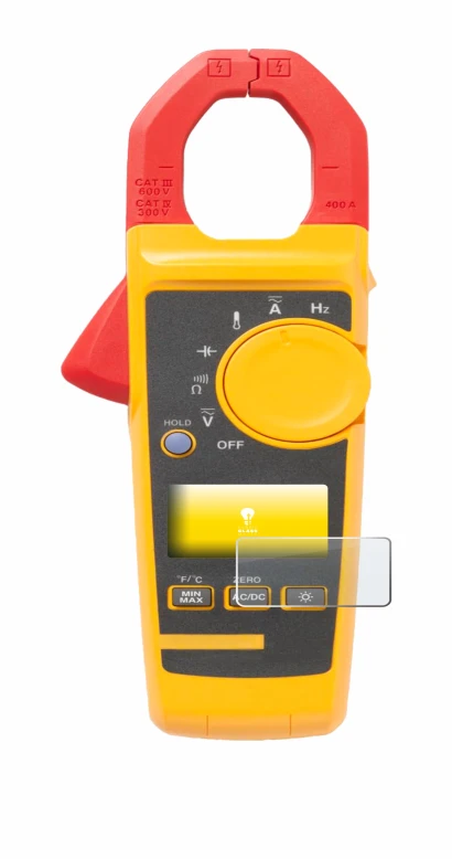 Image of the device Fluke 325 with a wide variety of screen protectors.
