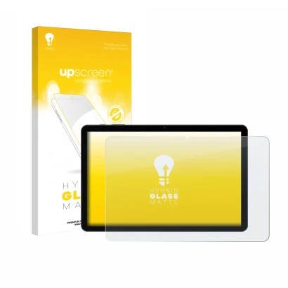 Front side of a product packaging with the brand logo upscreen. Next to it is the device Doogee Tab G5 shown with the correspo