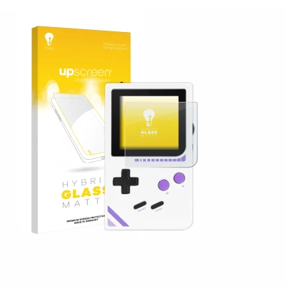 Front side of a product packaging with the brand logo upscreen. Next to it is the device Modretro Chromatic shown with the cor