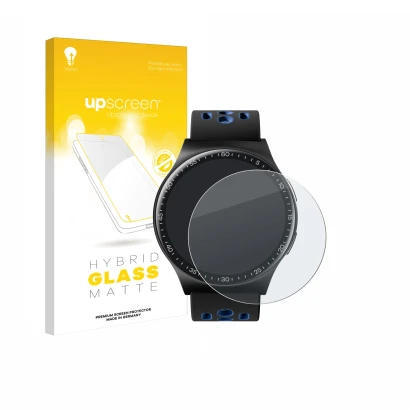 Front side of a product packaging with the brand logo upscreen. Next to it is the device Reebok Pulse Smartwatch shown with th