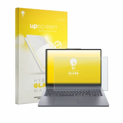 Front side of a product packaging with the brand logo upscreen. Next to it is the device Lenovo IdeaPad Slim 3 Gen 10 16" show