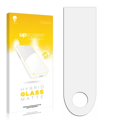 Front side of a product packaging with the brand logo upscreen. Next to it is the corresponding screen protector.