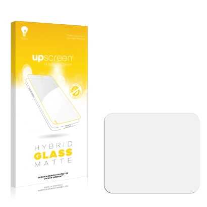 Front side of a product packaging with the brand logo upscreen. Next to it is the corresponding screen protector.