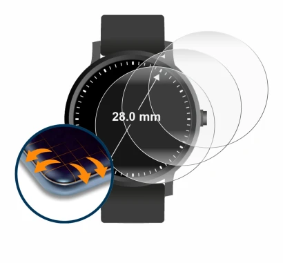 Image of the device Watches (Circular, ø: 28 mm) with a wide variety of screen protectors.