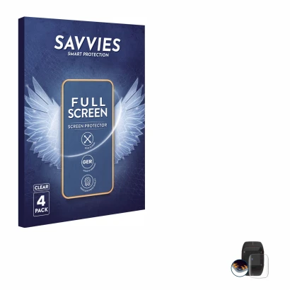 Front side of a product packaging with the brand logo Savvies. Next to it is the device Polar M400 shown with the correspondin
