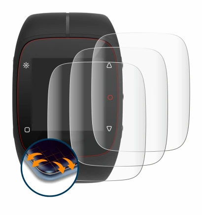 Image of the device Polar M400 with a wide variety of screen protectors.