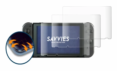 Image of the device Nintendo Switch with a wide variety of screen protectors.