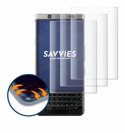 Image of the device BlackBerry Keyone with a wide variety of screen protectors.