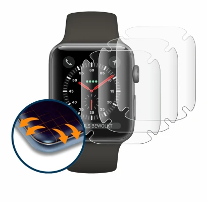 Image of the device Apple Watch Series 3 (38 mm) with a wide variety of screen protectors.