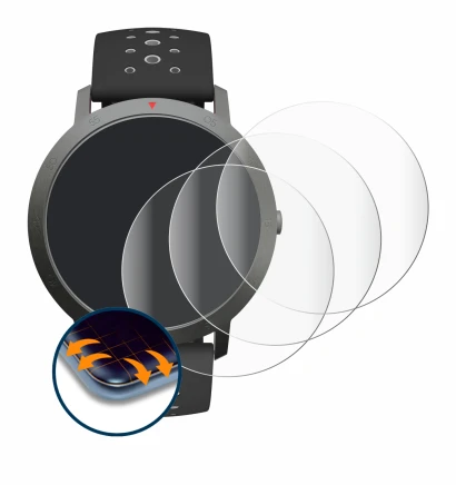 Image of the device Withings Steel HR Sport (40 mm) with a wide variety of screen protectors.