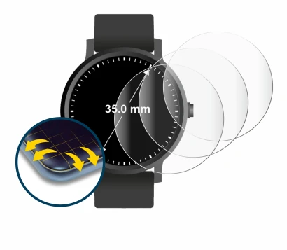 Image of the device Circular Displays (ø: 35 mm) with a wide variety of screen protectors.