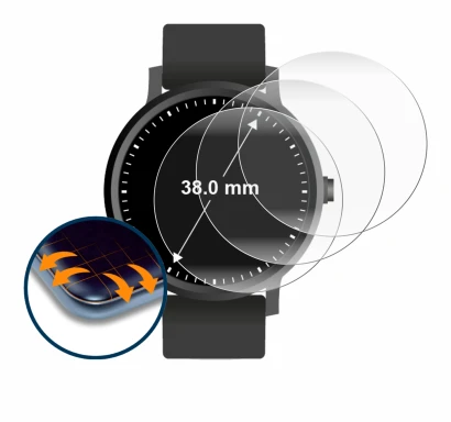 Image of the device Circular Displays (ø: 38 mm) with a wide variety of screen protectors.