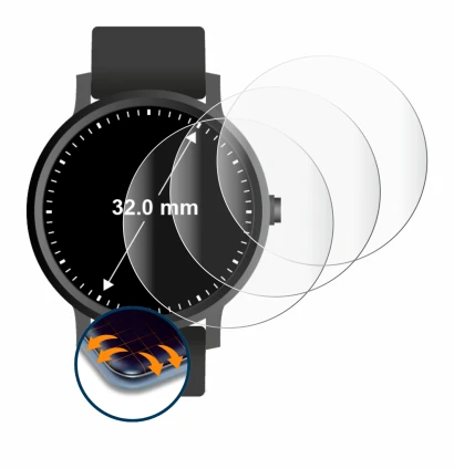 Image of the device Circular Displays (ø: 32 mm) with a wide variety of screen protectors.