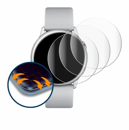 Image of the device Samsung Galaxy Watch Active with a wide variety of screen protectors.