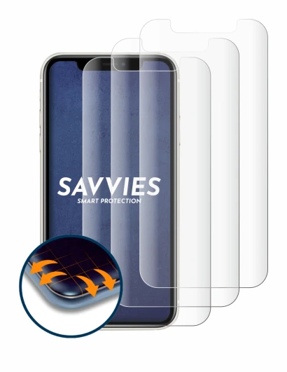 Image of the device Apple iPhone 11 with a wide variety of screen protectors.