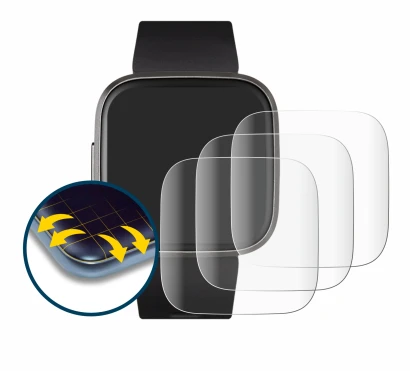 Image of the device Fitbit Versa 2 with a wide variety of screen protectors.