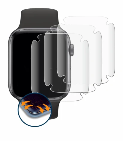Image of the device Apple Watch SE (40 mm) with a wide variety of screen protectors.