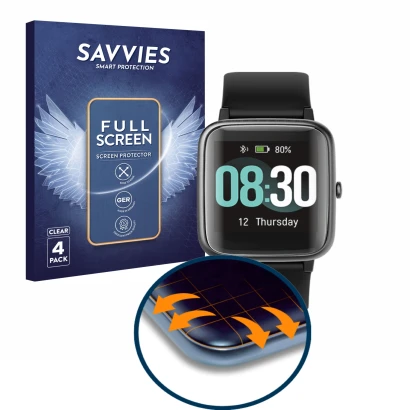 Front side of a product packaging with the brand logo Savvies. Next to it is the device Hafury ID205L shown with the correspon