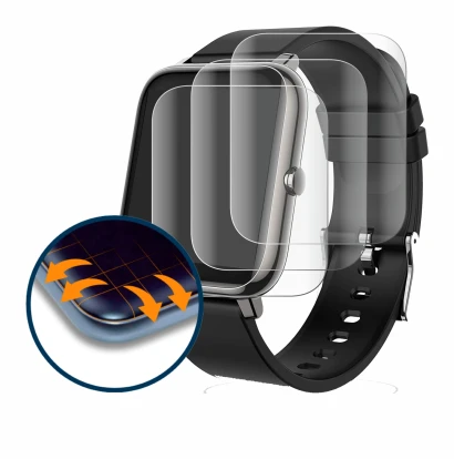 Image of the device Popglory P22 with a wide variety of screen protectors.