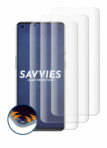 Image of the device OnePlus 9 Pro with a wide variety of screen protectors.