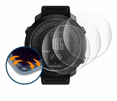Image of the device North Edge Apache with a wide variety of screen protectors.