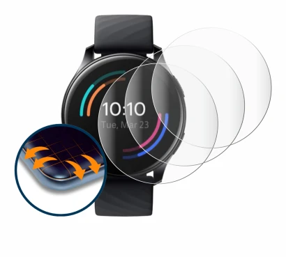 Image of the device OnePlus Watch with a wide variety of screen protectors.