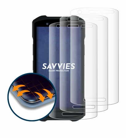 Image of the device Zebra TC26 with a wide variety of screen protectors.