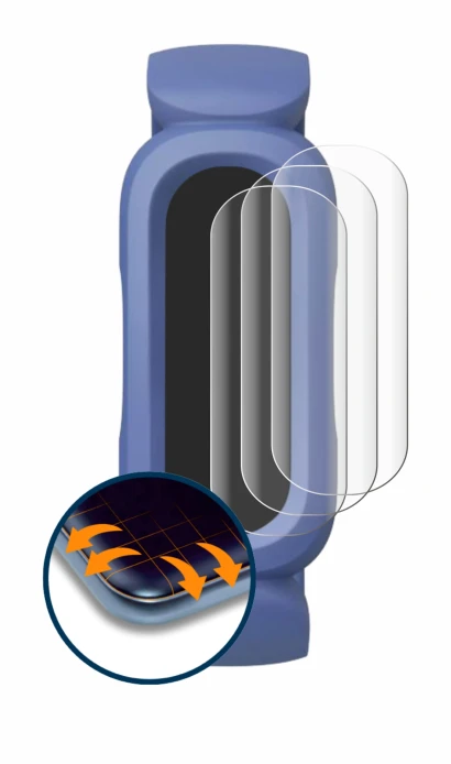 Image of the device Fitbit Ace 3 with a wide variety of screen protectors.