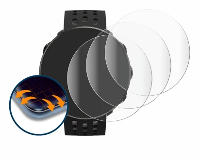 Image of the device Polar Vantage M2 with a wide variety of screen protectors.