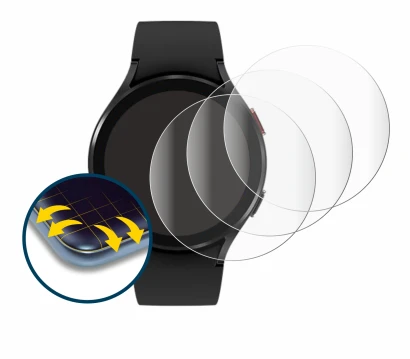Image of the device Samsung Galaxy Watch 4 (44mm) with a wide variety of screen protectors.