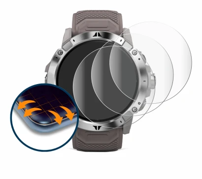 Image of the device Coros Vertix 2 with a wide variety of screen protectors.