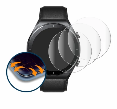 Image of the device Xiaomi Watch S1 with a wide variety of screen protectors.