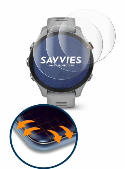 Image of the device Garmin Forerunner 255S with a wide variety of screen protectors.