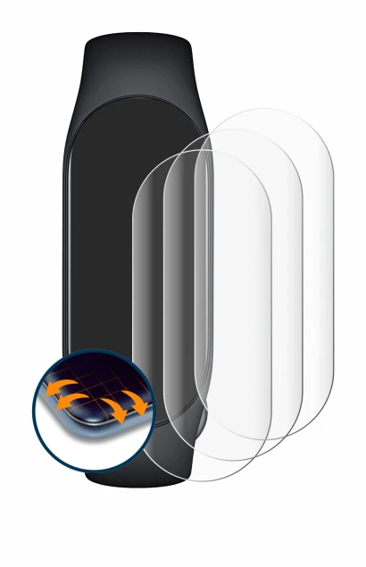 Image of the device Xiaomi Smart Band 7 with a wide variety of screen protectors.