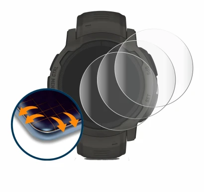 Image of the device Garmin Instinct 2 Solar with a wide variety of screen protectors.