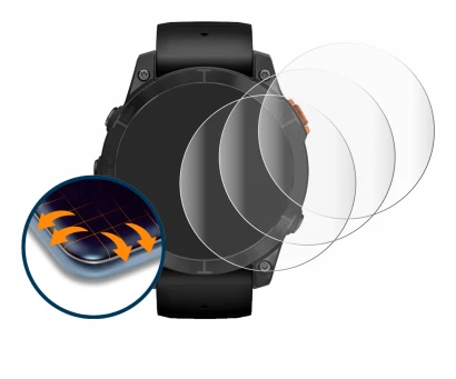 Image of the device Garmin Fenix 7 Pro Solar (47 mm) with a wide variety of screen protectors.