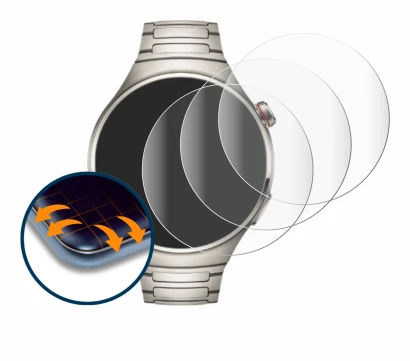 Image of the device Huawei Watch 4 Pro with a wide variety of screen protectors.