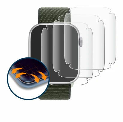 Image of the device Apple Watch Series 9 (41 mm) with a wide variety of screen protectors.