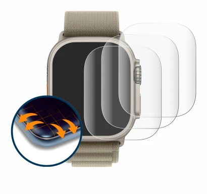 Image of the device Apple Watch Ultra 2 (49 mm) with a wide variety of screen protectors.