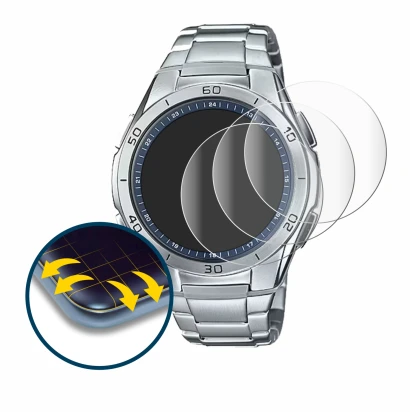 Image of the device Casio WVA-M650D-2A with a wide variety of screen protectors.