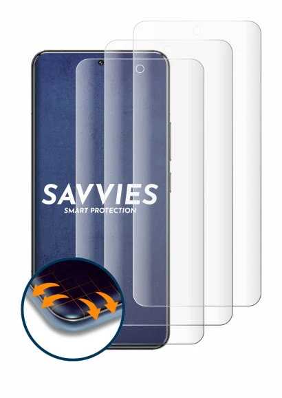 Image of the device Xiaomi 14 Pro with a wide variety of screen protectors.