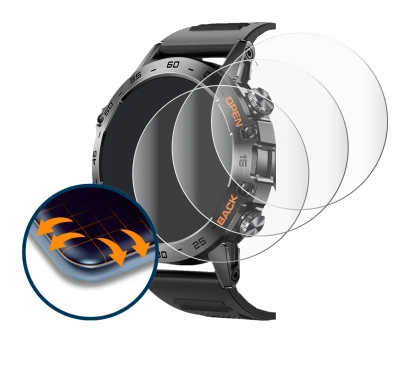 Image of the device Lemfo Smartwatch 1.39" with a wide variety of screen protectors.
